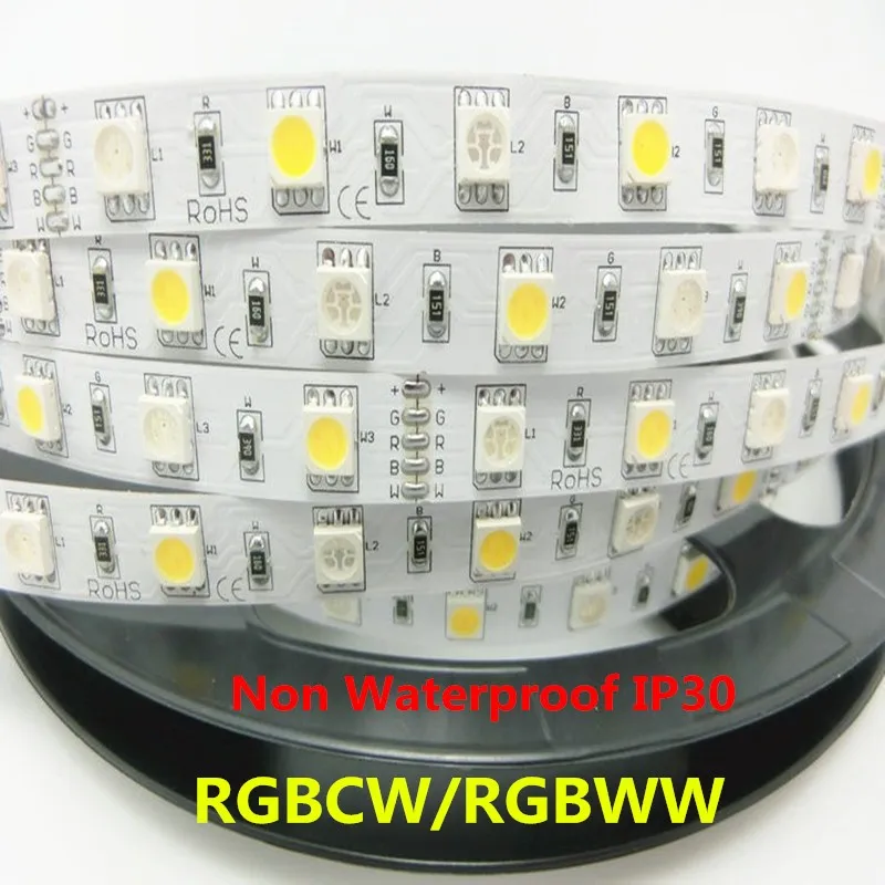 RGBW 10 мм 12 V/12 MM 24 V 5050 светодиодный полосы света Водонепроницаемый IP20/65 SMD 60 светодиодный s/M гибкая световая полоска полоски RGB+ белый/WW свет 5 м