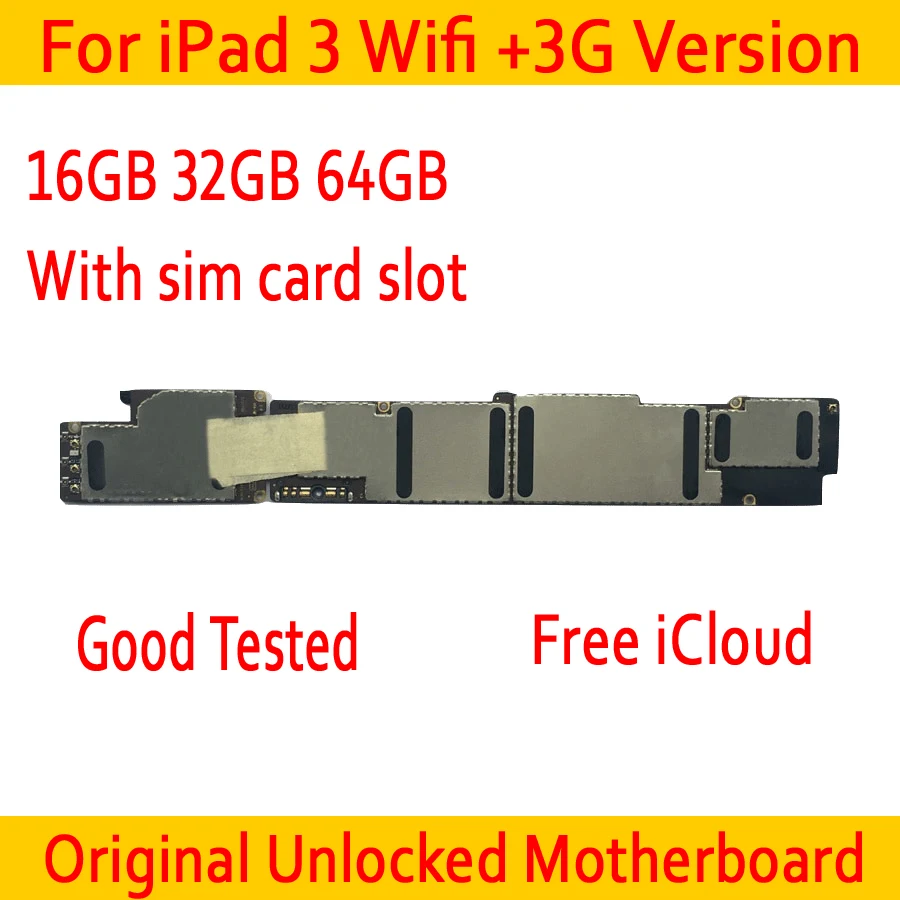 Для iPad 3 материнская плата wifi + версия 3G со слотом для sim карты оригинальная