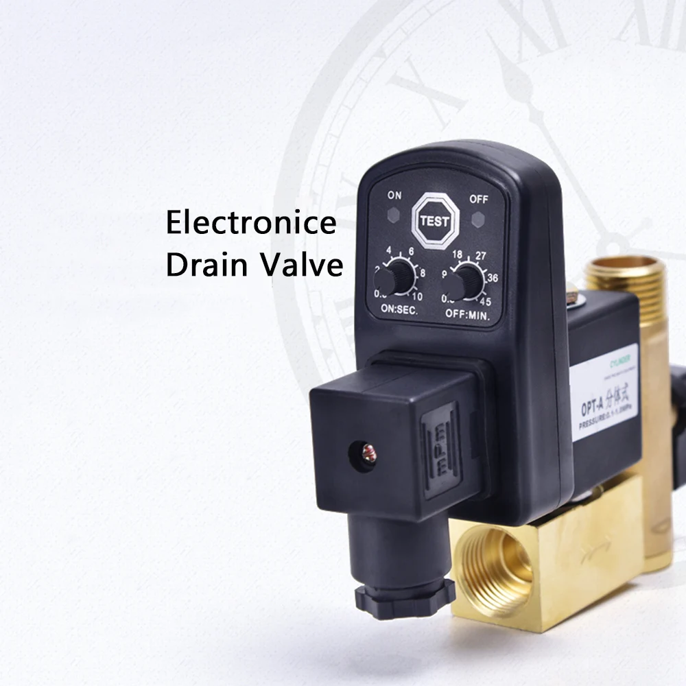 

1/2inch DN15 AC 220V Electronic Timed 2way Air Compressor Gas Tank Automatic Drain Valve Valve Solenoid