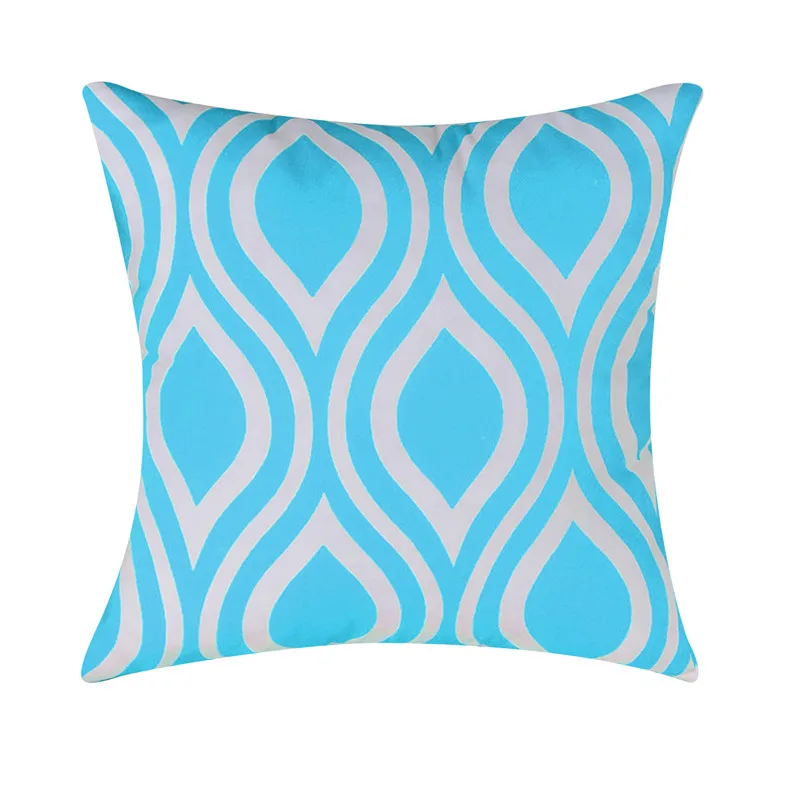 Topfinel с геометрическим узором Чехлы для подушек Quatrefoil Бирюзовый льняной бросок наволочка для подушки Кровать Декоративные подушки диван холст - Цвет: Blue-D
