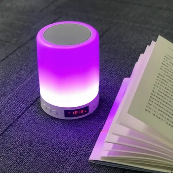

USB Sensor with Bluetooth Speaker LED Clock Baby Touch Control RGB Night Light Novelty Kids LED Lamp, Suitable for laptop