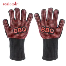 Перчатки для барбекю Realcook, 1 шт., перчатки для духовки, экстремальные термостойкие силиконовые перчатки для выпечки, перчатки для гриля, многоцелевые защитные кухонные перчатки