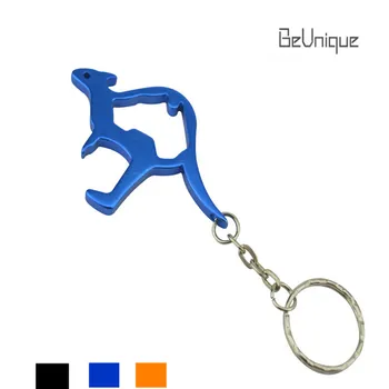 

Colorful Kangaroo shape Metal Bottle Opener key chain Animal beverage Can opener with key ring Party Gras Gifts Custom logo