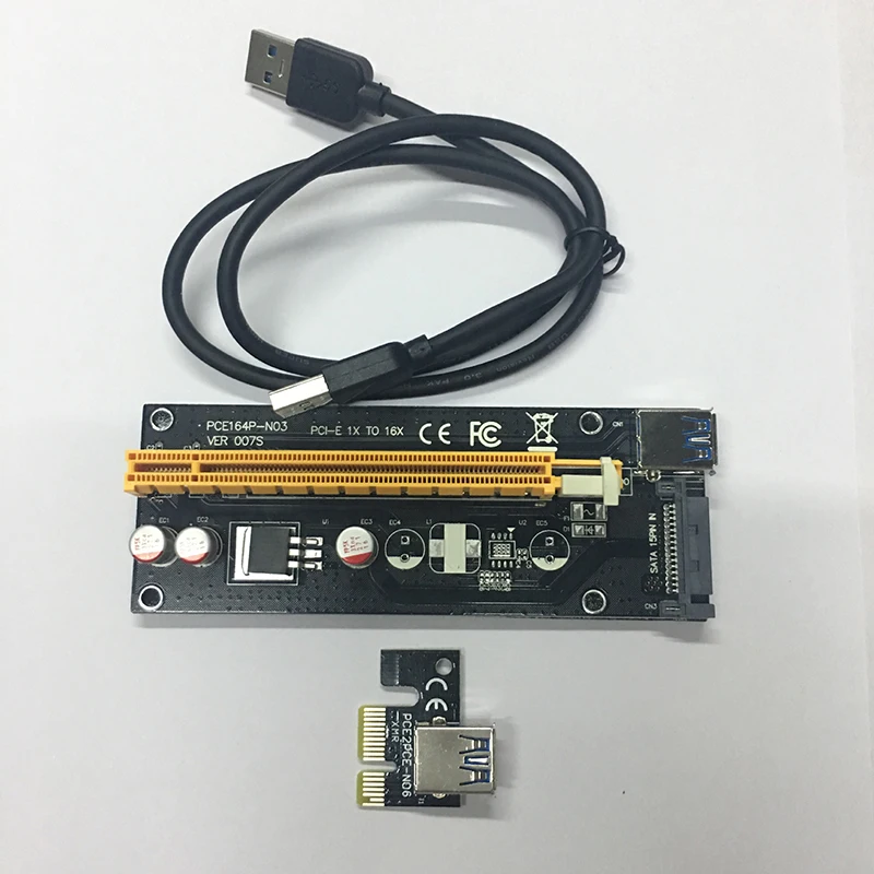 Новейшая версия ver 007S плата PCI-E PCI E Express 1X до 16X карта расширения USB 3 0 кабель для