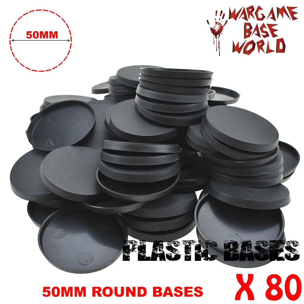 

80 x 50mm bases For 40k games plastic black bases and other table games