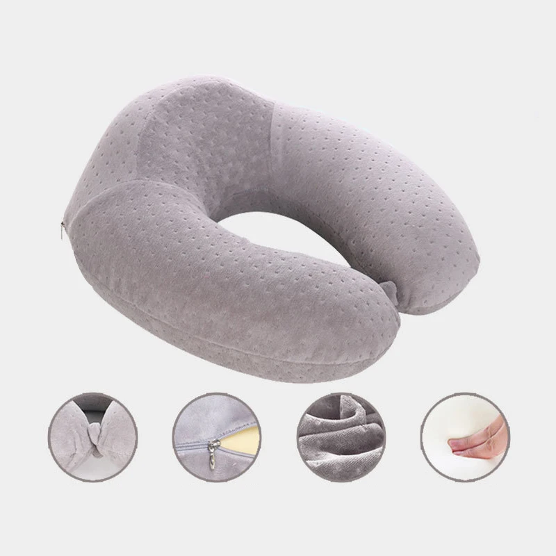 XC USHIO U-Shaped Memory Foam Travel Pillow Neck Cushion Portable Airplane Driving Nap Support Head Rest Health Care Decorative