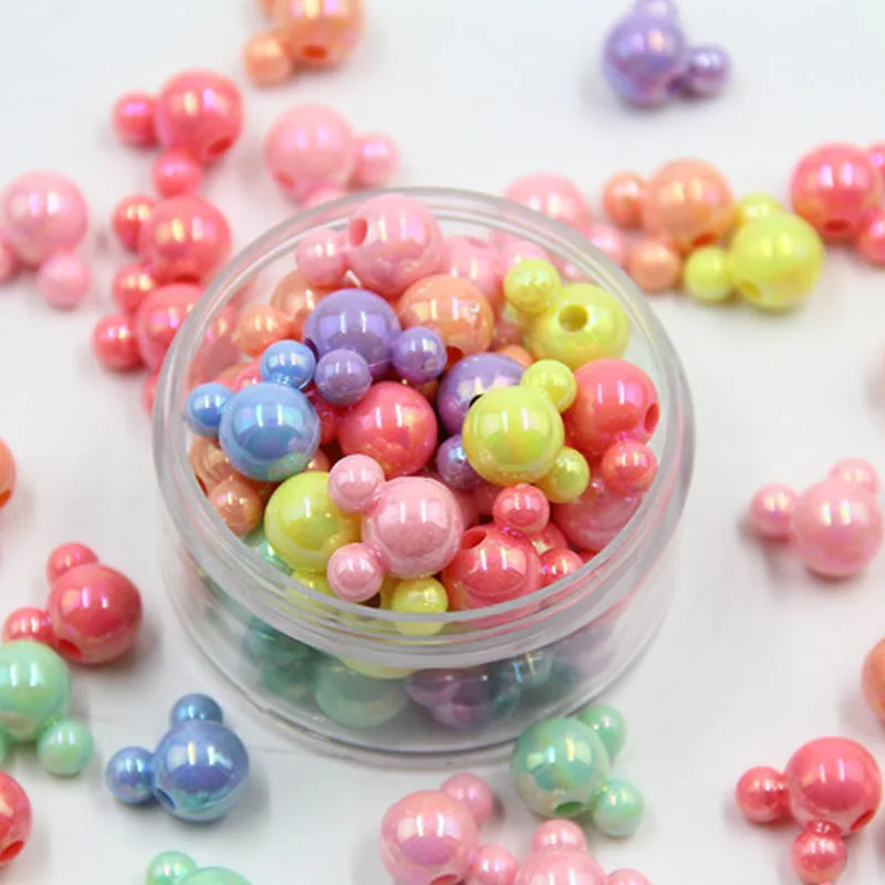 Cat Beads - 22mm Cute AB Cat Bead Colorful Chunky Acrylic or Plastic Beads  - 8 pc set