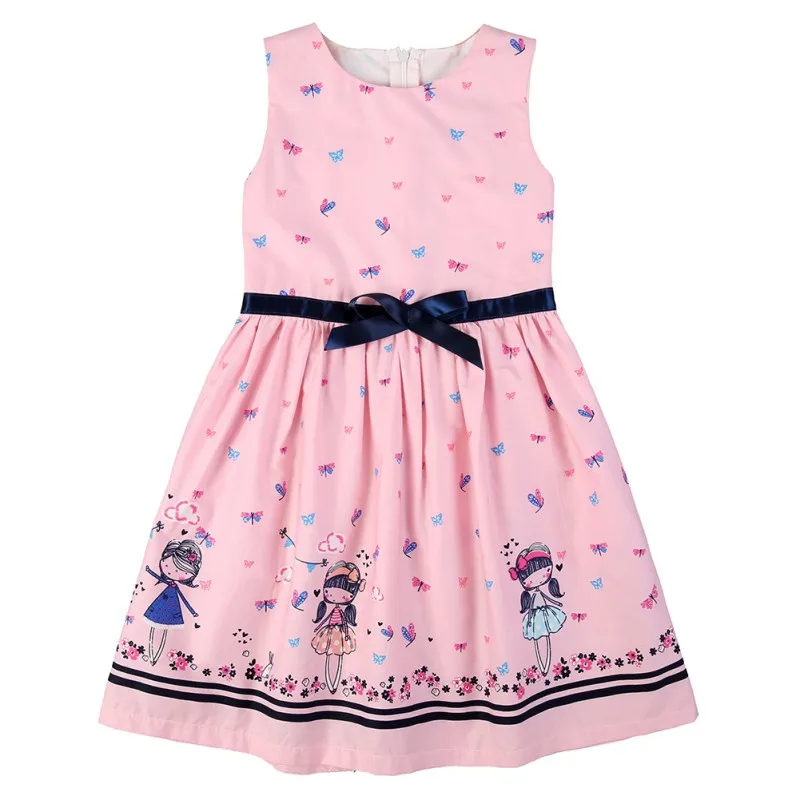 Летнее платье для маленьких девочек платье без рукавов с героями мультфильмов милые платья