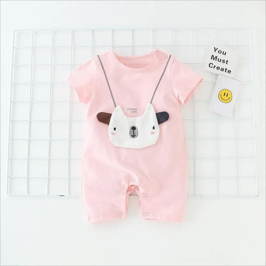 2018 Cute Cartoon Animal Print Cow Romper Short Sleeve Romper Girls