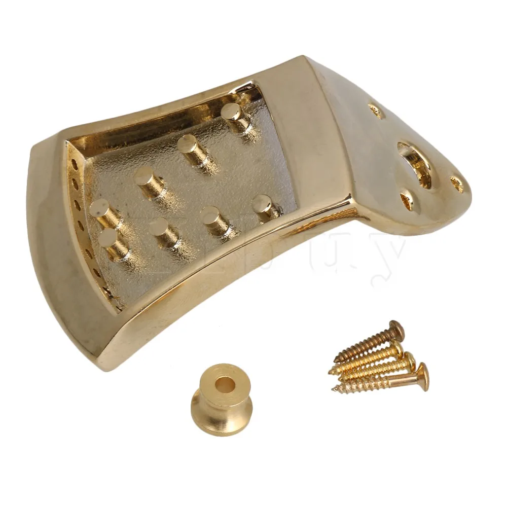 

Yibuy 75 x 45 x 9mm Golden Triangle Mandolin Tailpiece Parts for 8 String Mandolin Guitar Musical Instrument Part