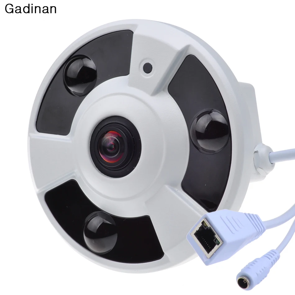 Gadinan FishEye 5MP 1.7mm Lens 720P/960P/1080P Optional ONVIF 180 Degree/360 Degree Panoramic IP Camera Night Vision P2P