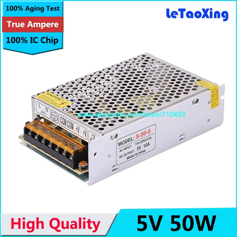 

Single Output Switching power supply 5V 10A 50W Transformer 110V 220V AC To DC 5 V SMPS For Electronics Led Strip Display