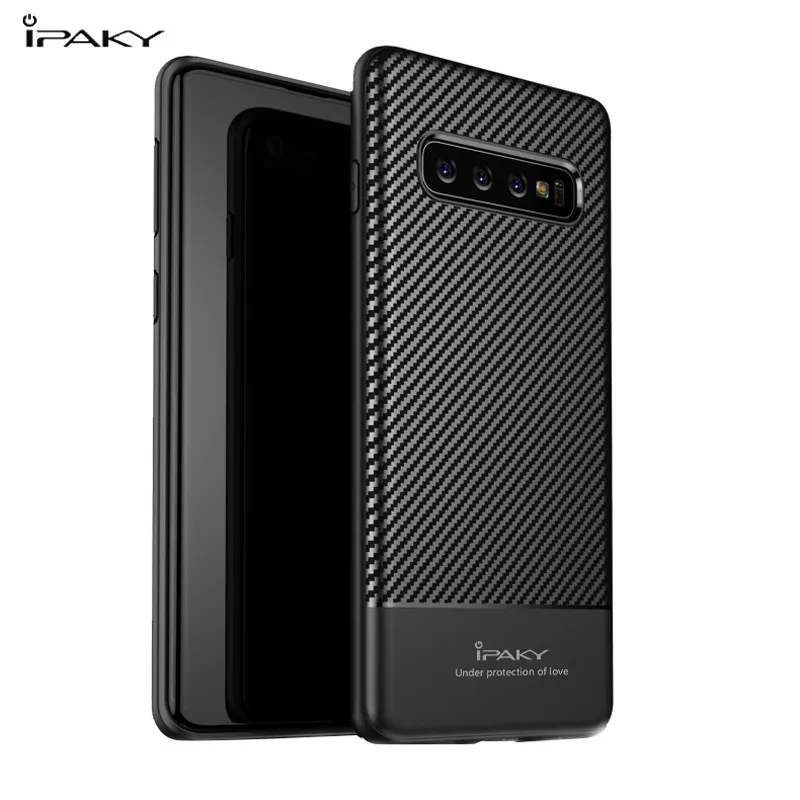 

For samsung galaxy S10 case ipaky coque For samsung galaxy s10 E plus Silm Carbon Fiber Soft Silicone Cover coque galaxy s10PLUS