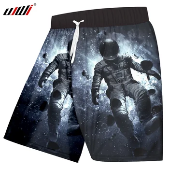 

UJWI Fashion Men 3D Print Space Star Astronaut 2019 Board Shorts Summer Fitness Trunks Bermuda Boardshorts Homme Casual Shorts
