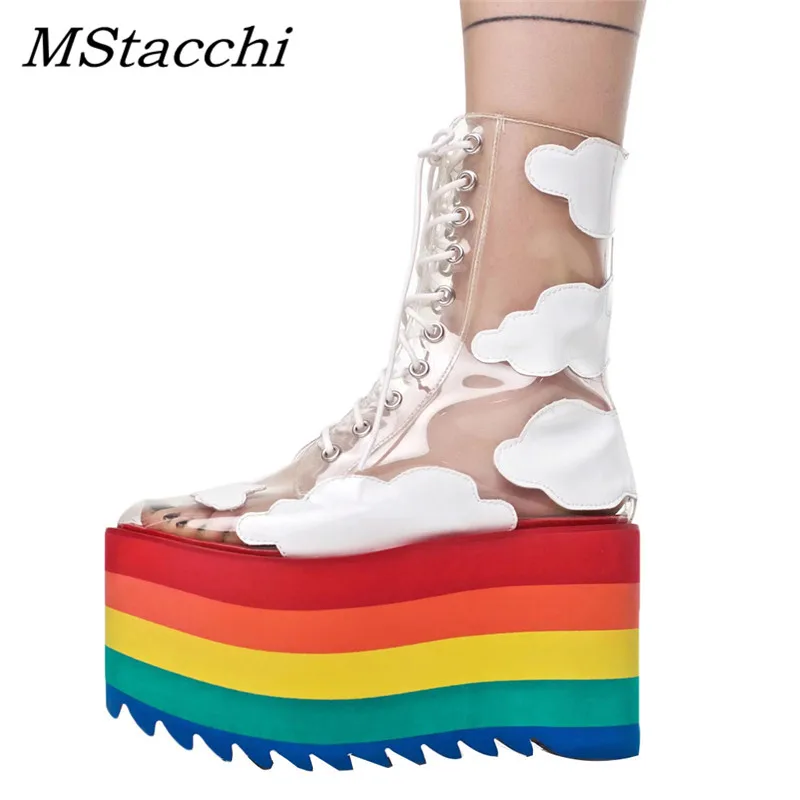 platform shoes rainbow