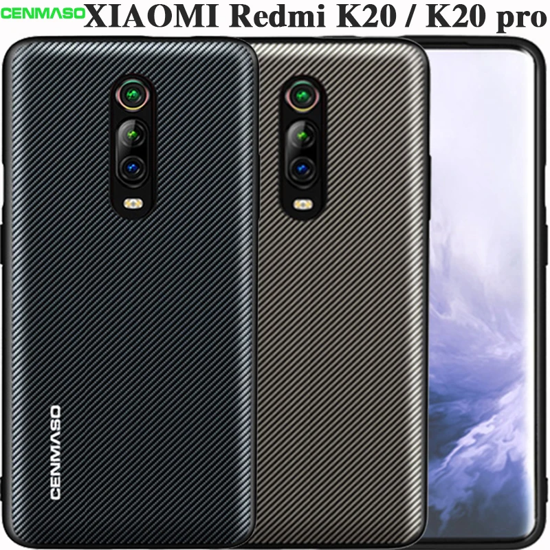 

For Xiaomi Redmi K20 Case for Redmi K20 Pro Case Carbon Texture Leather Back Cover For Xiaomi Mi 9T Mi9T Full Shockproof Case