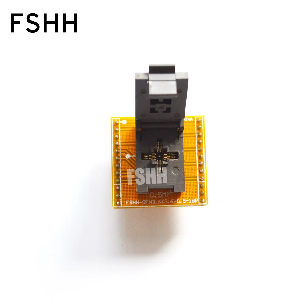 FSHH QFN18 to DIP18 α׷  WSON18 UDFN18 MLF18 ic ׽Ʈ , ũ = 3.6mm x 3.6mm  ġ = 0.5mm