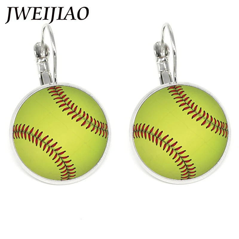 JWEIJIAO модные спортивные женские серьги в виде бейсбольных мячей разноцветные