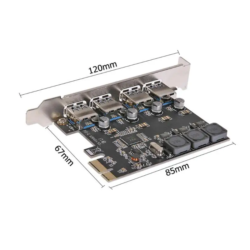 U3V04S + карты USB 4 порта 5 Гбит/с Superspeed PCI-E для USB 3,0 PCI-Express контроллер расширения карты адаптер