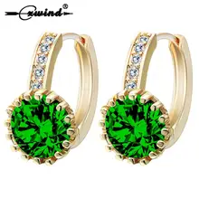 Cxwind Gold-Farbe Huggies Kristall Zirkon Ohrringe frauen Punk Kupfer Kleine Hoop Ohrringe für Frauen Hochzeit Partei Ohr schmuck(China)