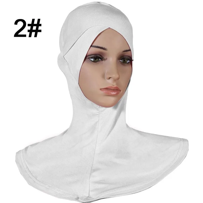 Muslim long single cross design hijab 2 white 