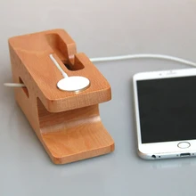 2 in 1 premium 100% Bamboo Wooden Charging Dock Stand Phone Holder For All mobilephones APPLE iPhone 6S PLUS 6 5s i Watches