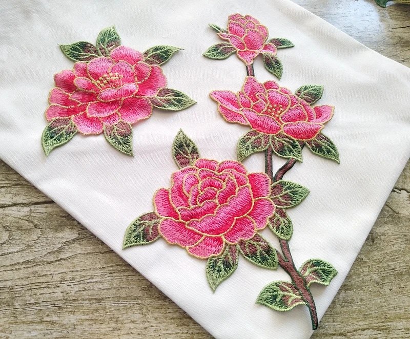 MIX2 Embroidery rose Flowers Sew On iron on Patches Applique diy Crafts