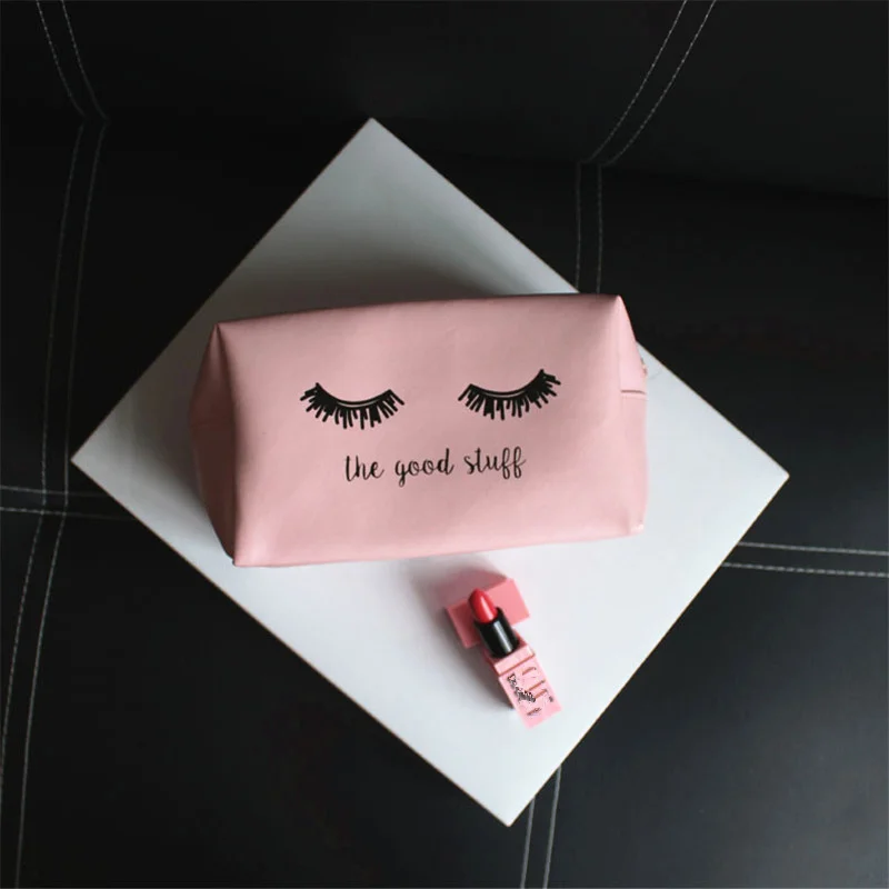 PURDORED 1 قطعة الوردي يد Kawaii رمش التجميل حقيبة المرأة حقيبة مستحضرات تجميل بو ماكياج الحقيبة الغرور التجميل حالات دروبشيبينغ