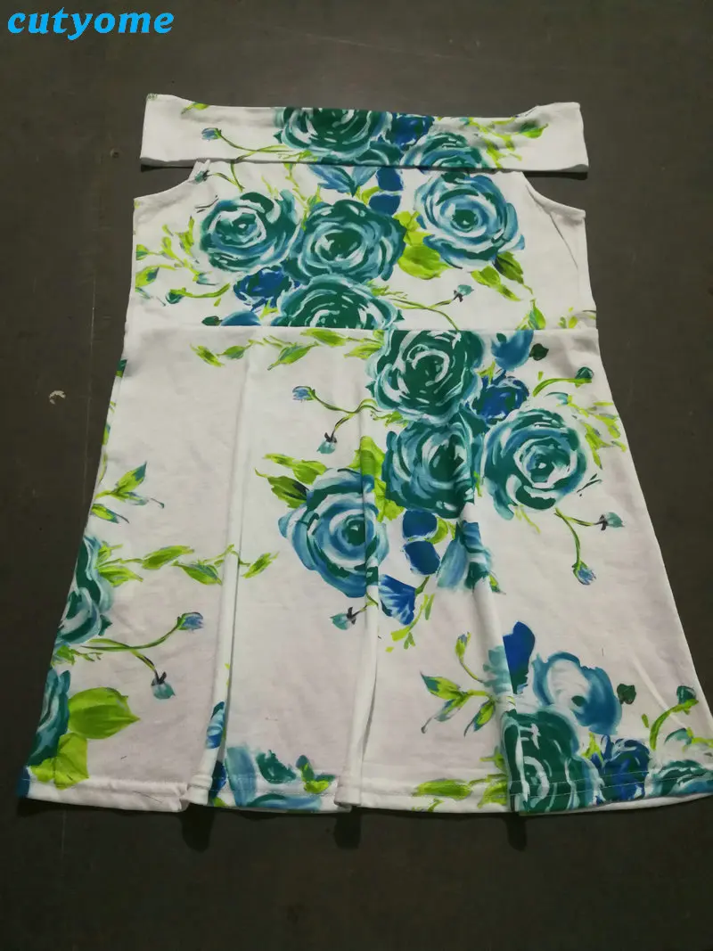 Summer Family Matching Outfits Mother and Daughter Dresses Floral Shoulder Off Dress Kids Mom Daughter Dress Matching Clothes (41)
