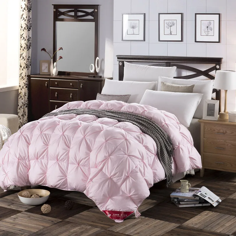 3d design white pink color natural 90% duck down comforter