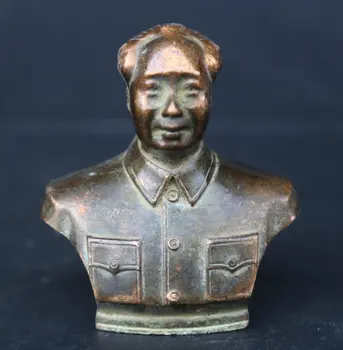 

70MM/2.8"Collection Chinese Bronze Exquisite Character Figure Sculpture Great Leader Mao Zedong Chairman Mao Statue Statuary217g