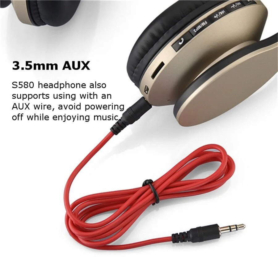 Wired Wireless bluetooth headphone support memory card