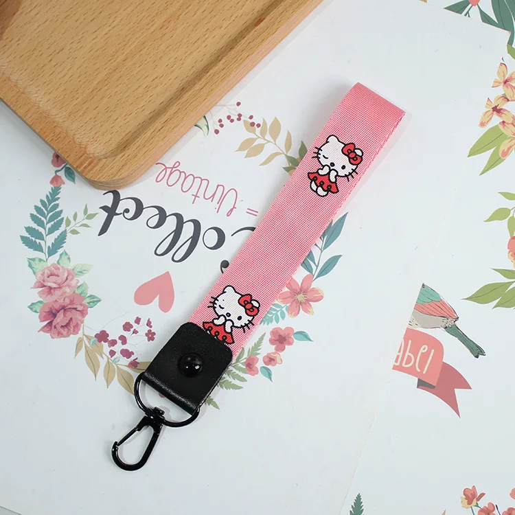 2pcs/set Kitty Cat Bear wrist strap Tag Strap Neck Lanyards for keys ID Card IPhone USB badge holder Hang Rope Women bag pendant |