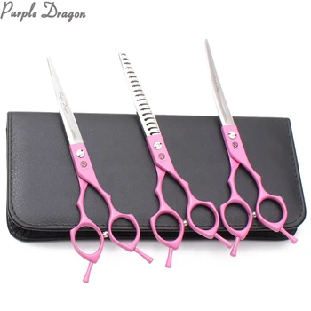 

3Pcs Suit 7" 19.5cm 440C Straight Scissors Thinning Shears Curved Shears Dog Scissors Grooming Scissors Pet Shears Add Bag Z3009