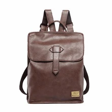 Caja de tres Nuevos hombres mochilas de cuero de la vendimia mochila estudiante bolsa de viaje ocasional 14 pulgadas laptop backpack school bolsas chicas LI-1596