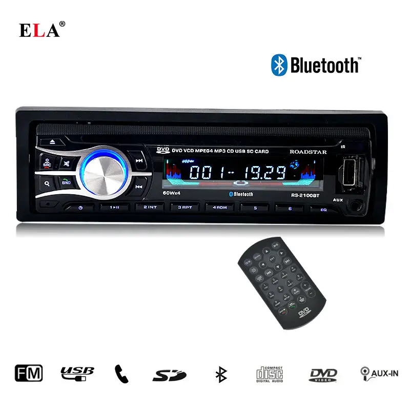 2016 New 12V Car CD DVD Player Stereo FM Radio MP3 Audio Player Support Bluetooth Phone