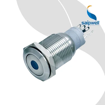 

Self-locking Type Waterproof IP67 Mini Button Switch / Flat Shape Metal Push Button Switch With LED(SP16C3)