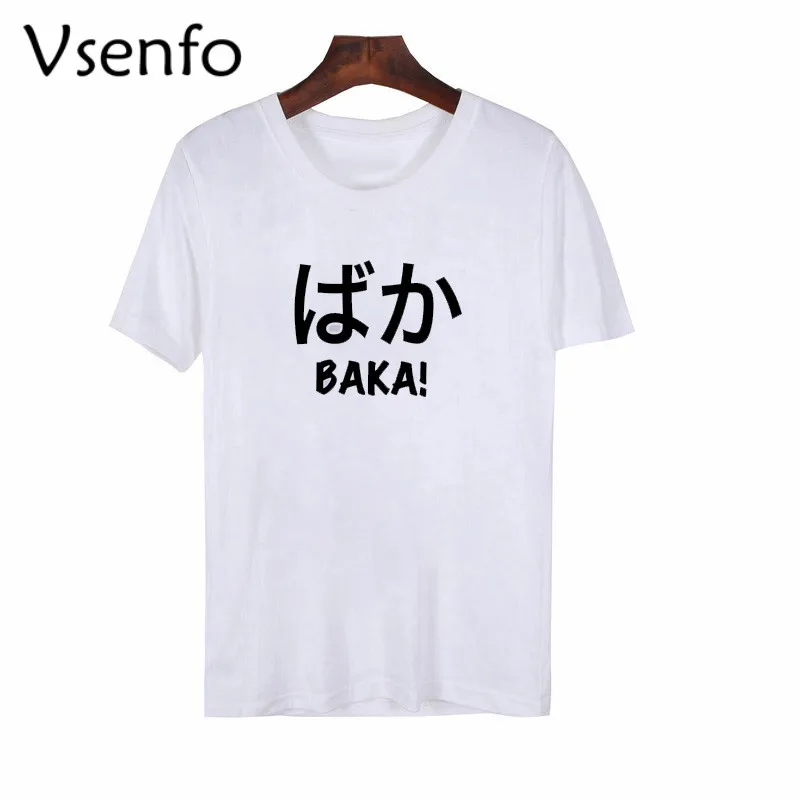 

Anime Otaku Baka T-Shirt Women'S Japanese Slang Tshirt Black Unisex Funny Humor Nipon Japanese Cartoon T Shirt