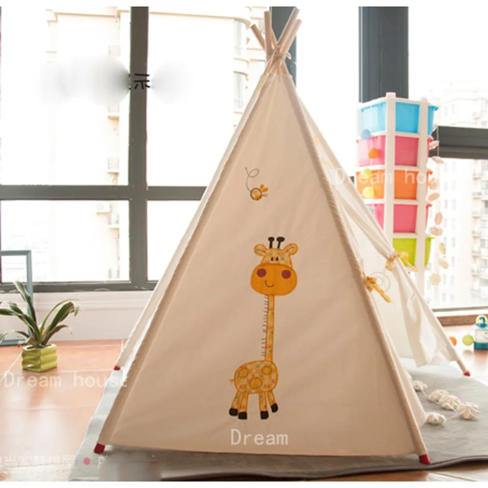 beautiful fessyc rimanere di giraffa motivo di ricamo guglia giochi per bambini tenda tenda bambini della molla coperta di stoffa tende indiano teepee in