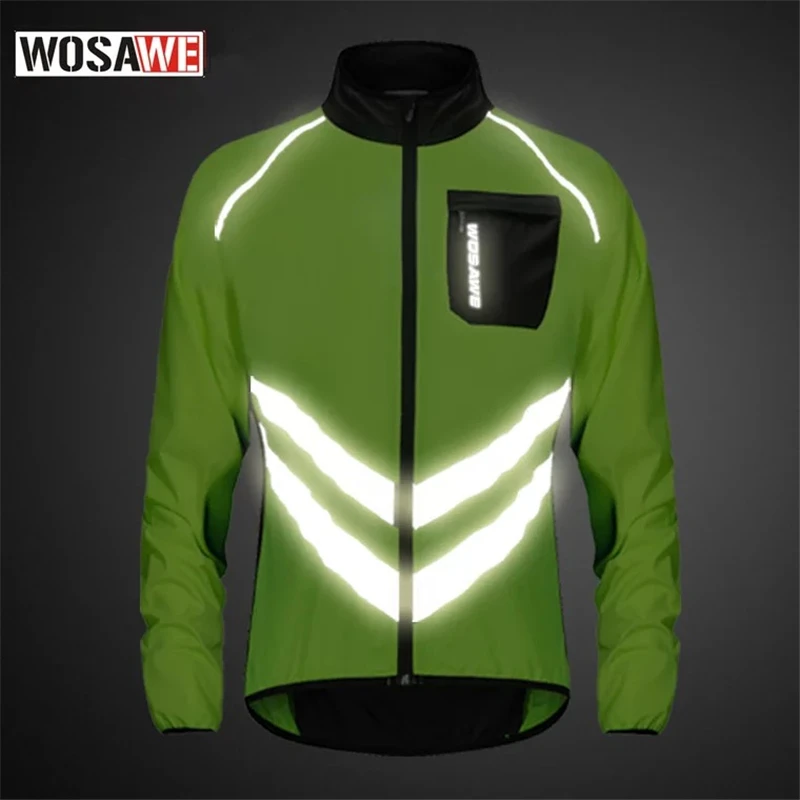 

Quick Dry Cycling Reflective Jacket High Visibility MultiFunction Jersey Road MTB Bike Bicycle Windproof Rain Coat Windbreaker