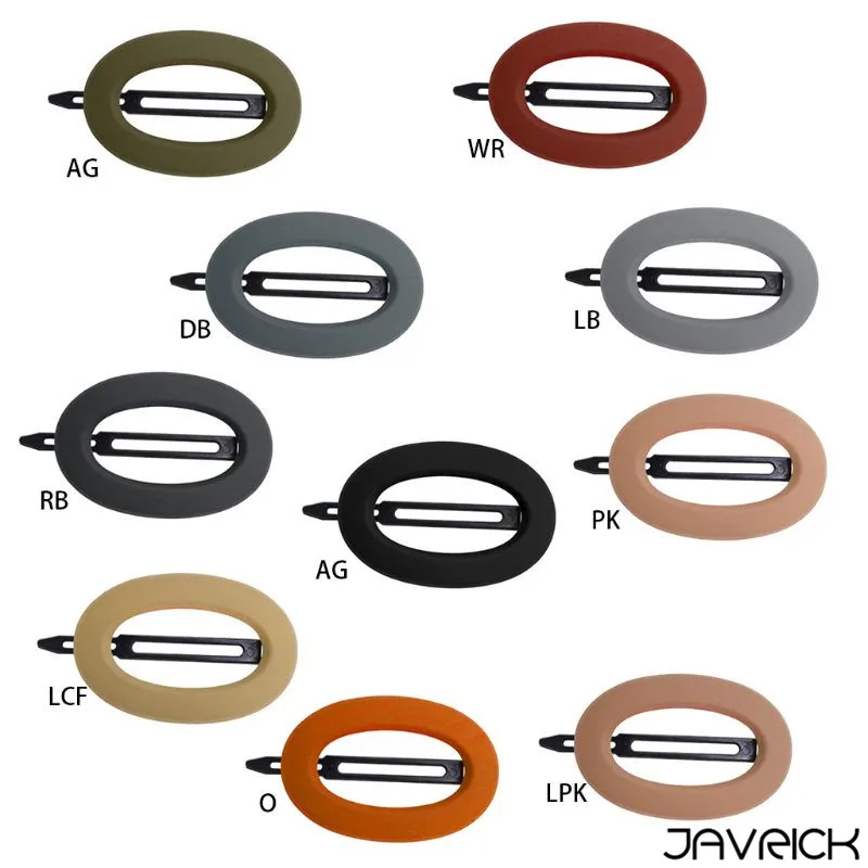

Minimalist Women Scrub Acrylic Solid Color Hair Clip Geometric Hollow Oval Shape Frog Bobby Pins DIY Styling Ponytail Barrettes