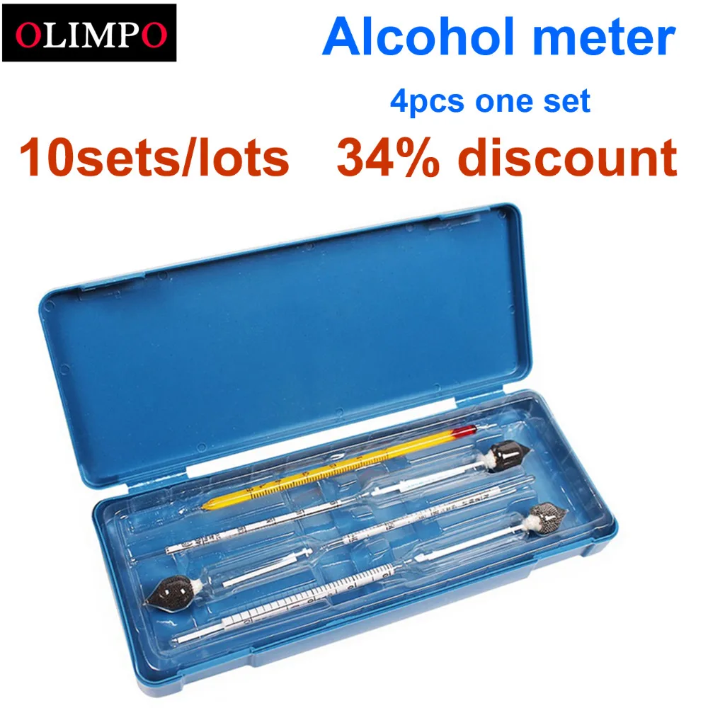 10sets/lot olimpo Alcohol Meter Alcoholometer Wine Meter Measuring