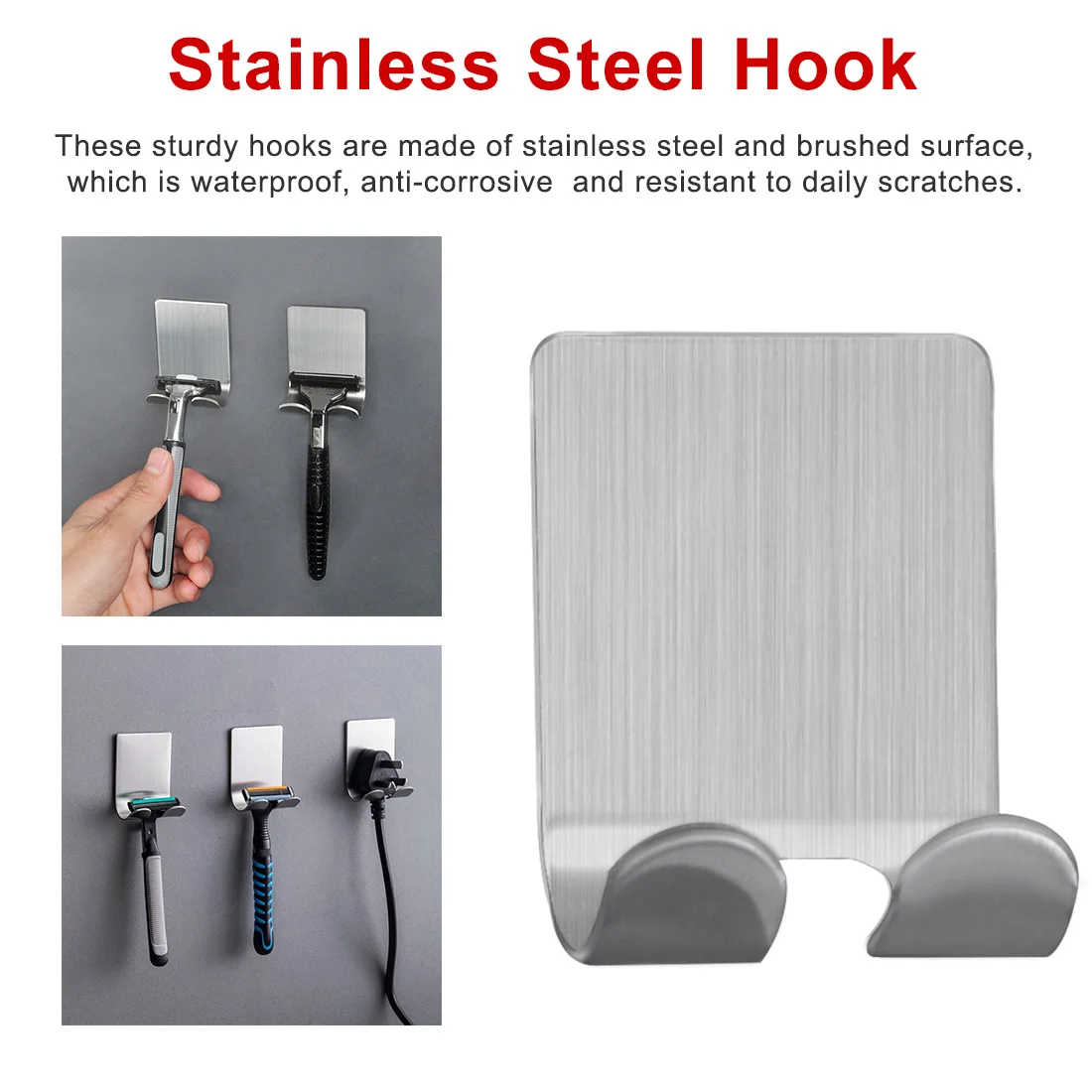 Storage Rack Stainless Steel Storage Wire Electrical Appliances Punch-free Razor Hanger Household Products Bathroom Supplies