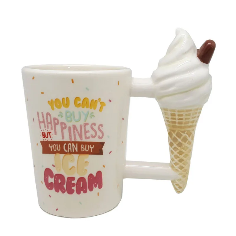 1 шт. креативная керамическая кружка, инструменты для красоты, 3D ручной эмотикон для Фруктового мороженого на палочке, ручка для чашки, чашка для чая, рождественский подарок