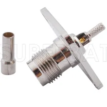 Superbat 10 шт. ВЧ разъем TNC обжимной Джек женский с 4 отверстия Панель крепление для коаксиальный кабель RG174, RG316, LMR100