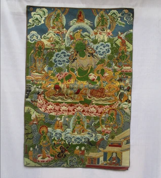 

Collectible Traditional Tibetan Buddhism in Nepal Thangka of Buddha paintings ,Big size Buddhism silk brocade painting p002637