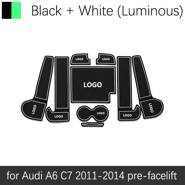 Противоскользящий резиновый подстаканник для Audi A6 C6 2005-2011 4F A6 C7 2011- 4G SLine S-Line S6 RS6 аксессуары наклейки - Color Name: White A6 C7 11-14