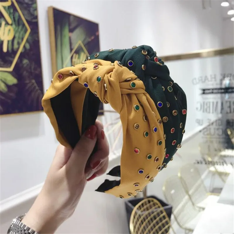 

Korea Boutique Hairband Fashion Flash Drilling Knot Headband For Women Girls Hair Head Hoop Band Hairbands Headdress Accessories