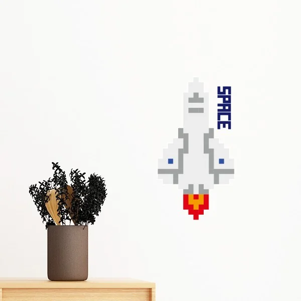 Rocket Take Off Universe Pixel Removable Wall Sticker Art Decals Mural DIY Wallpaper for Room Decal | Дом и сад
