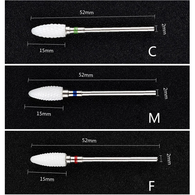 3/32 керамический сверло для ногтей для электрического маникюрного станка, аксессуары для нейл-арта, инструменты фреза для электрического маникюра, пилка для ногтей
